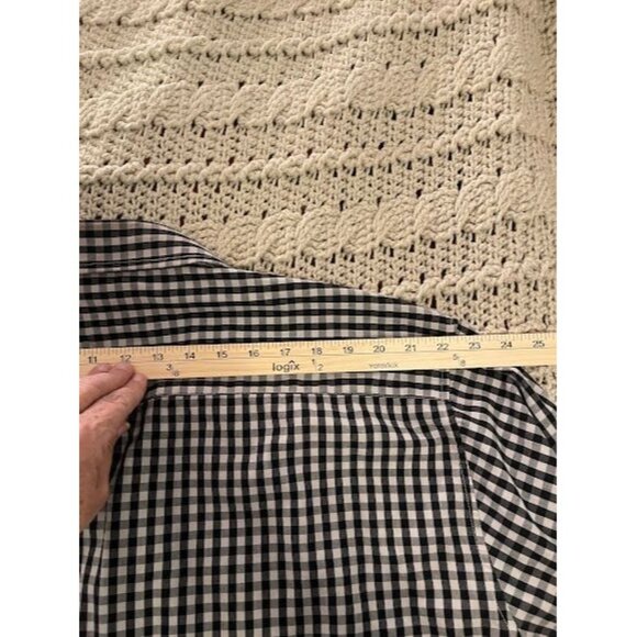 London Fog Mens Checkered FLIP CUFF Button-Down Shirt 4XLB Black & White - Picture 7 of 14